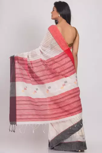Striped woven design silk cotton saree