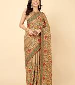 Embroidered designer silk saree
