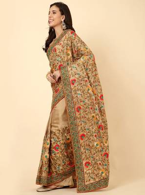 Embroidered designer silk saree 2
