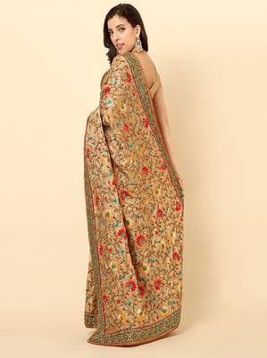 Embroidered designer silk saree 3