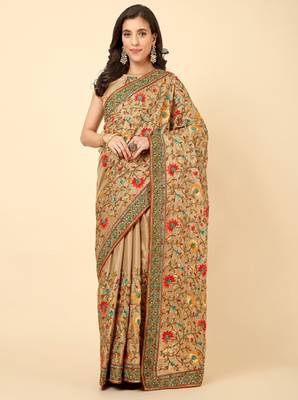 Embroidered designer silk saree 4