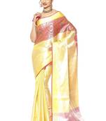 Ethnic motifs woven design zari kanjeevaram saree