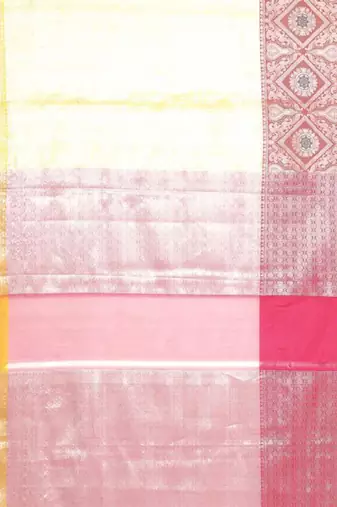 gold zari work silk blend kanjeevaram saree with ethnic motifs woven