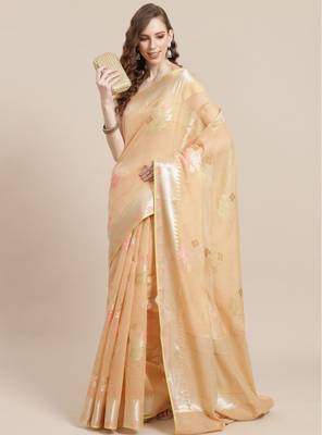 Floral woven design zari saree 1