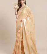 Floral woven design zari saree