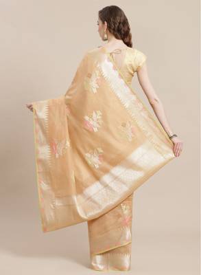 Floral woven design zari saree 2