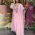 Pink Embroidered Cotton Kurti Pant Dupatta Set Readymade Salwar Kameez For Women