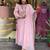 Pink Embroidered Cotton Kurti Pant Dupatta Set Readymade Salwar Kameez For Women