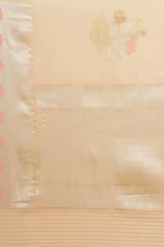 Floral woven design zari saree