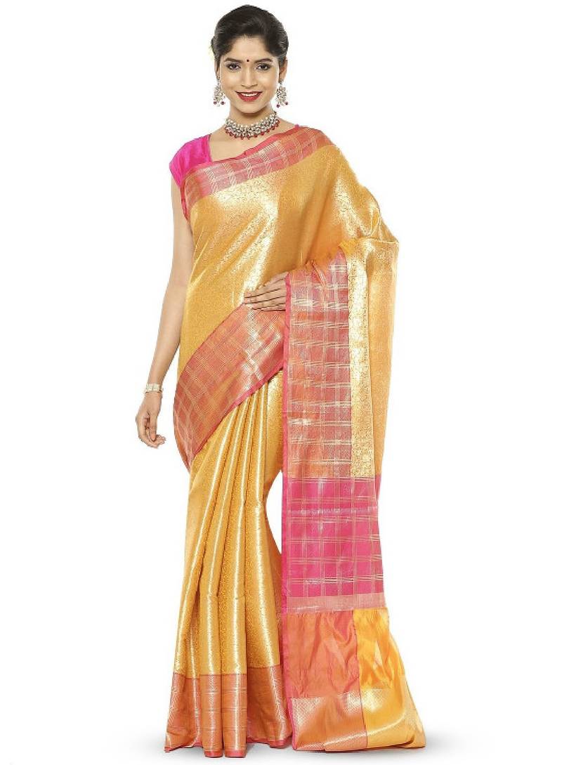 Floral zari kanjeevaram saree