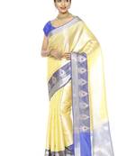 Ethnic motifs woven design zari kanjeevaram saree
