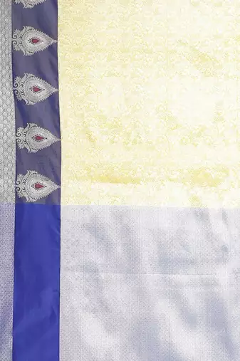 gold zari woven silk blend kanjeevaram saree