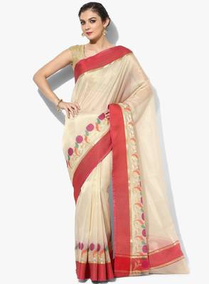 Floral woven design zari banarasi saree 1
