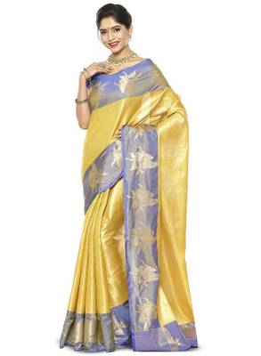 Checked zari kanjeevaram saree 1