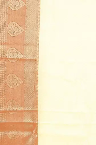 cream woven zari art silk banarasi saree