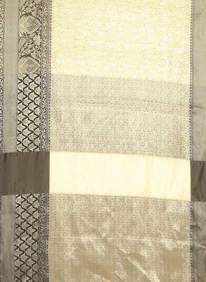 Floral zari silk blend kanjeevaram saree 4