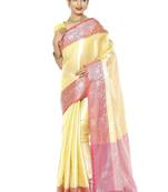 Ethnic motifs woven design zari kanjeevaram silk saree