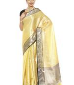 Floral zari silk blend kanjeevaram saree