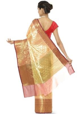 Woven design zari silk blend kanjeevaram saree 2