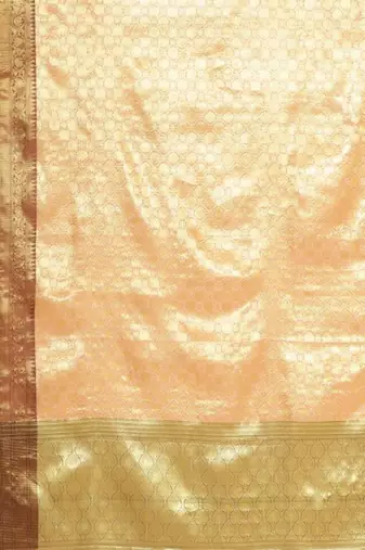 gold woven design zari silk blend kanjeevaram saree