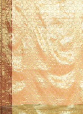 Woven design zari silk blend kanjeevaram saree 4