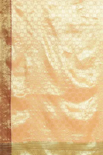 gold woven design zari silk blend kanjeevaram saree