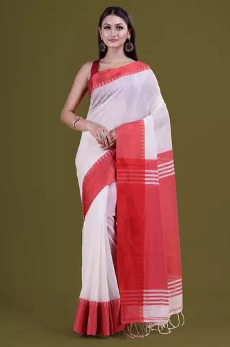 Woven design silk cotton saree