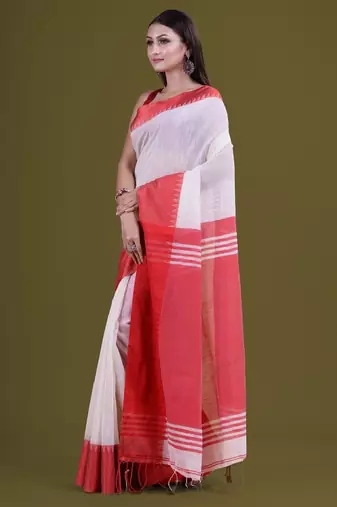 Woven design silk cotton saree