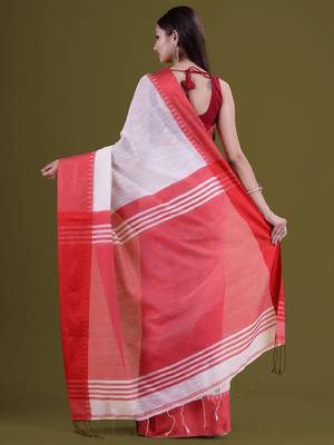 Woven design silk cotton saree 3