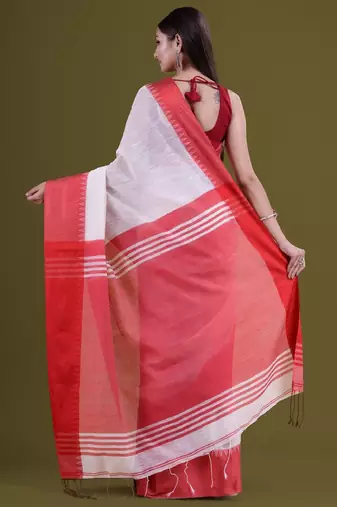Woven design silk cotton saree