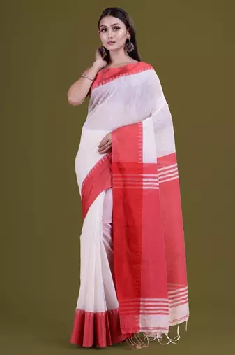 Woven design silk cotton saree