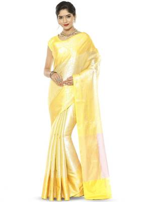 Woven design zari silk blend kanjeevaram saree 1