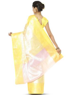 Woven design zari silk blend kanjeevaram saree 2