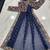 Navy blue organza sequin zari and thread embroidered saree with silk blouse