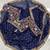 Navy blue organza sequin zari and thread embroidered saree with silk blouse