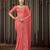 Peach color georgette  designer saree with sequins & thread work