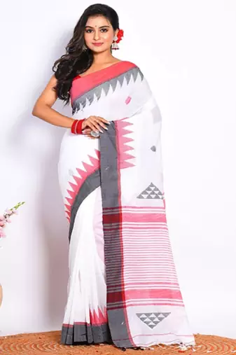 Geometric printed saree