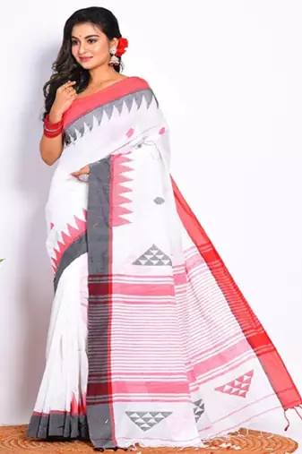 Geometric printed saree
