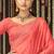 Peach color georgette  designer saree with sequins & thread work