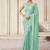 Sea green georgette embroidered saree with unstitched blouse for women