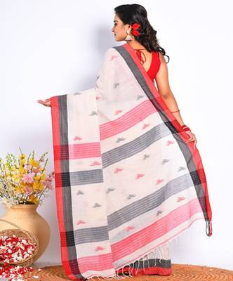 Ethnic motifs woven design saree 3