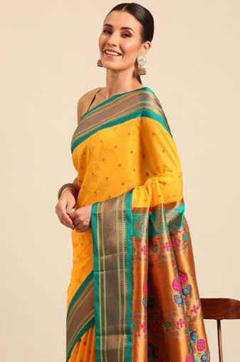 Ethnic motifs zari paithani saree