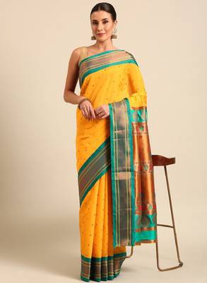 Ethnic motifs zari paithani saree 2