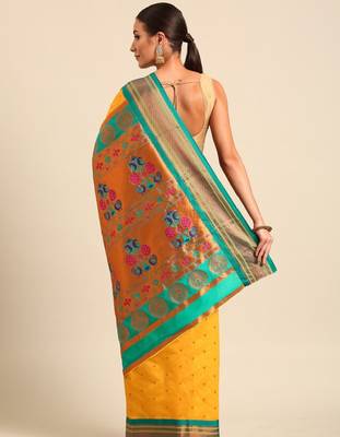 Ethnic motifs zari paithani saree 3