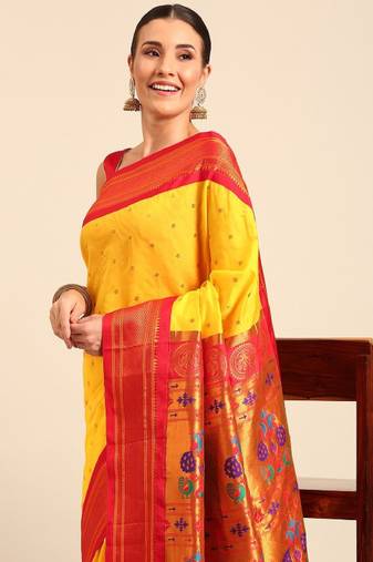 Ethnic motifs zari paithani saree