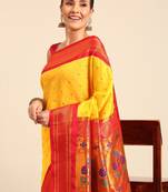 Ethnic motifs zari paithani saree