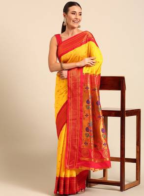 Ethnic motifs zari paithani saree 2