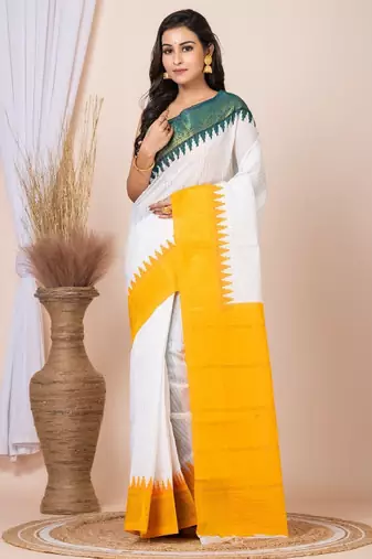 Checked zari pure cotton saree