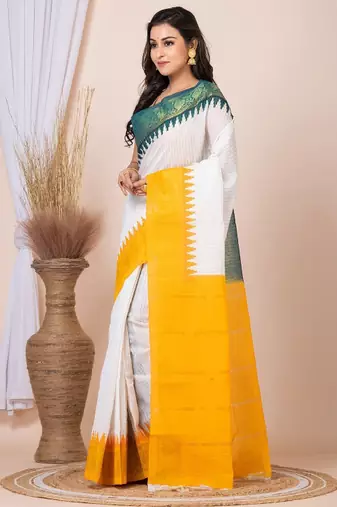 Checked zari pure cotton saree