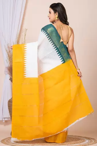 Checked zari pure cotton saree